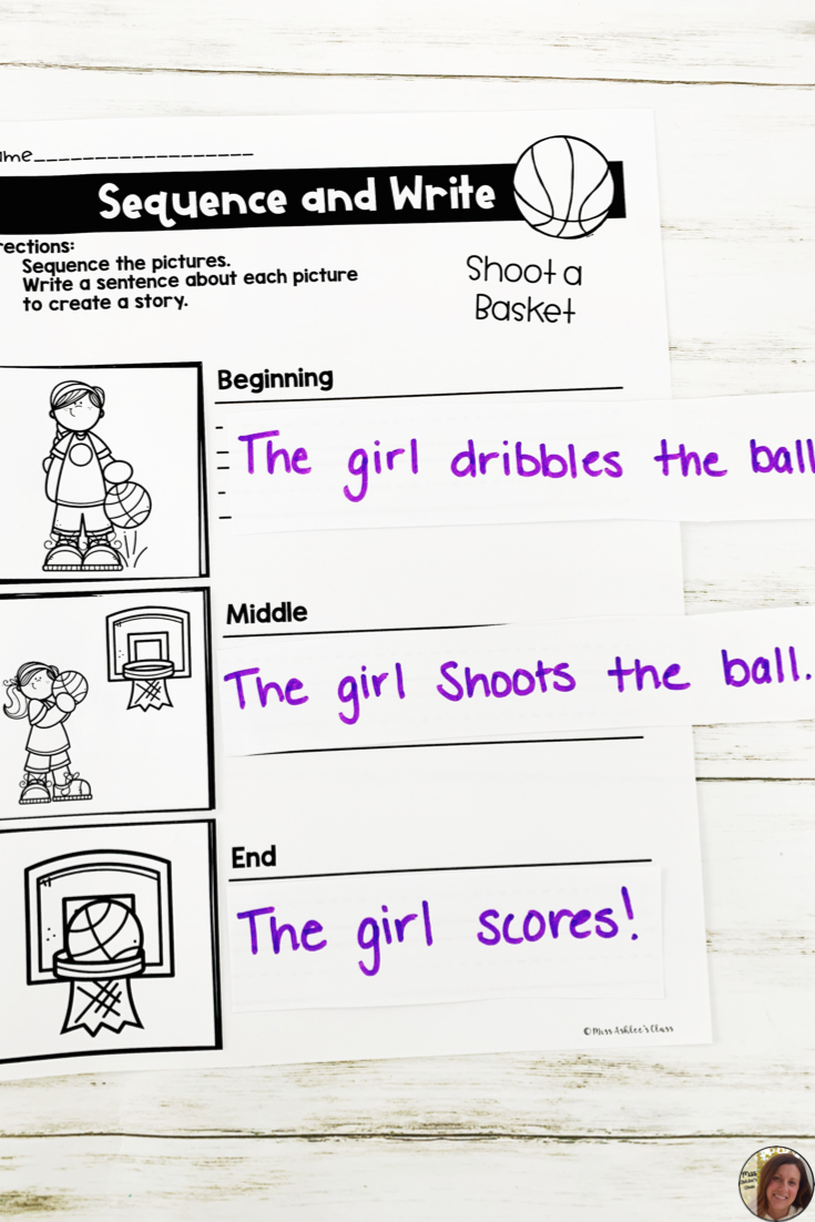 sequence and write basketball example